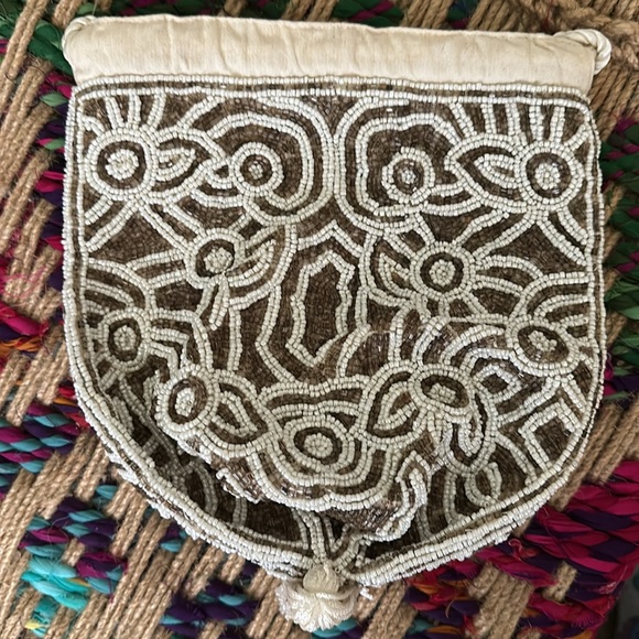 NWOT FREE PEOPLE Penny Beaded Pouch Bag w/adjustable strap - Picture 5 of 5